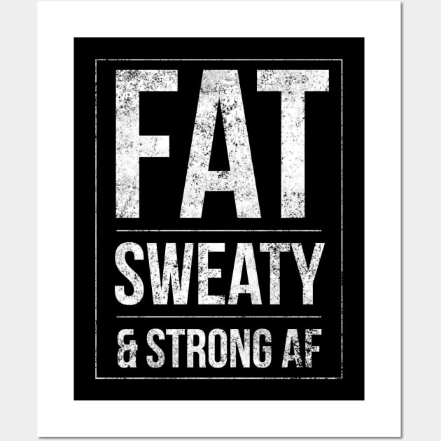 Funny Powerlifter Fat Strongman Powerlifting Strong & Heavy Wall Art by twizzler3b